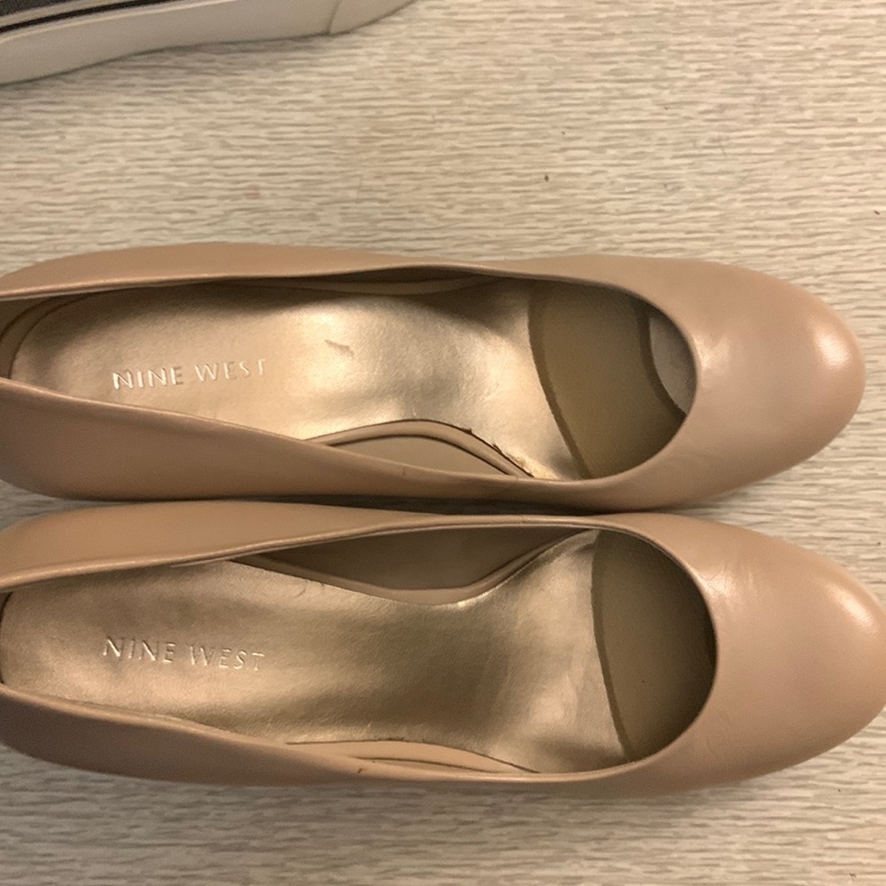 Nine West Nude Patent Heels